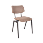 LABEL51 Eetkamerstoel I_Stapelbaar - Taupe - Micro Suede - Zwart Metalen Frame