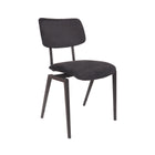 LABEL51 Eetkamerstoel I_Stapelbaar - Taupe - Fluweel - Zwart Metalen Frame