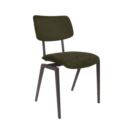 LABEL51 Eetkamerstoel I_Stapelbaar - Hunter - Fluweel - Zwart Metalen Frame