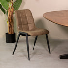 LABEL51 Eetkamerstoel Noor - Moss - Micro Suede - Zwart Metalen Frame