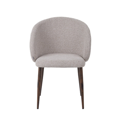 LABEL51 - Eetkamerstoel Yuki 59x55x77 cm - Naturel Royal Boucle | Walnoot Houtlook Metaal