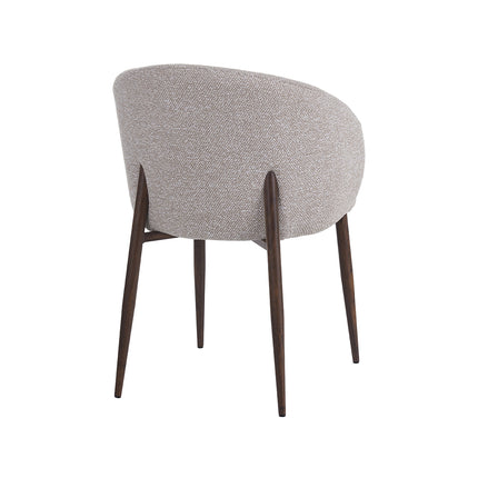 LABEL51 - Eetkamerstoel Yuki 59x55x77 cm - Naturel Royal Boucle | Walnoot Houtlook Metaal