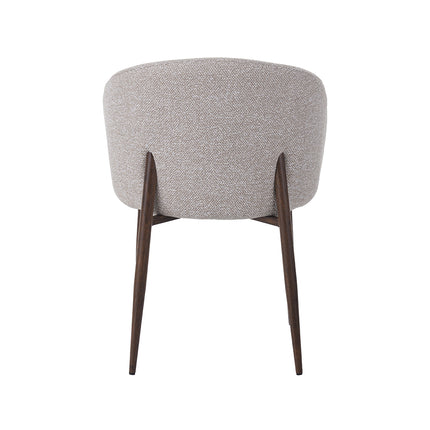 LABEL51 - Eetkamerstoel Yuki 59x55x77 cm - Naturel Royal Boucle | Walnoot Houtlook Metaal