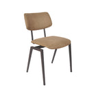 LABEL51 Eetkamerstoel I_Stapelbaar - Moss - Micro Suede - Zwart Metalen Frame