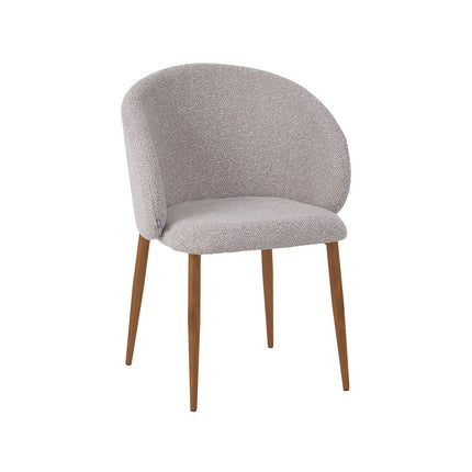 LABEL51 - Eetkamerstoel Yuki 59x55x77 cm - Naturel Royal Boucle | Naturel Houtlook Metaal
