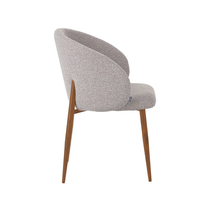LABEL51 - Eetkamerstoel Yuki 59x55x77 cm - Naturel Royal Boucle | Naturel Houtlook Metaal