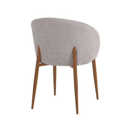 LABEL51 - Eetkamerstoel Yuki 59x55x77 cm - Naturel Royal Boucle | Naturel Houtlook Metaal