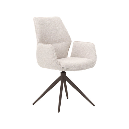 LABEL51 - Eetkamerstoel Sereno 58x63x93 cm - Naturel Royal Boucle | Brons Metaal
