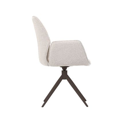 LABEL51 - Eetkamerstoel Sereno 58x63x93 cm - Naturel Royal Boucle | Brons Metaal