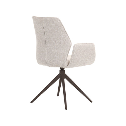 LABEL51 - Eetkamerstoel Sereno 58x63x93 cm - Naturel Royal Boucle | Brons Metaal