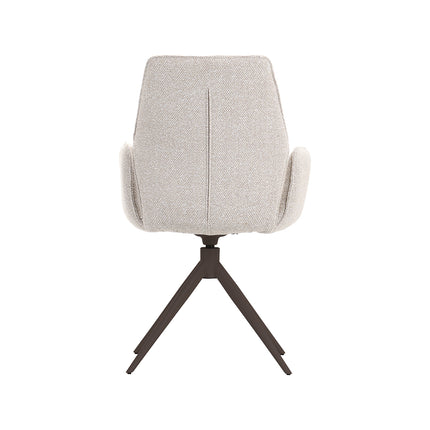 LABEL51 - Eetkamerstoel Sereno 58x63x93 cm - Naturel Royal Boucle | Brons Metaal
