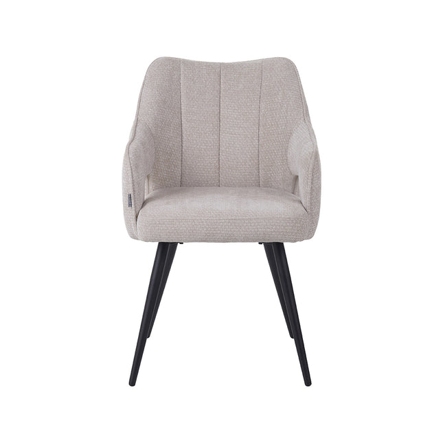 LABEL51 - Eetkamerstoel Stan 55x60x87 cm - Naturel Elite | Zwart Metaal