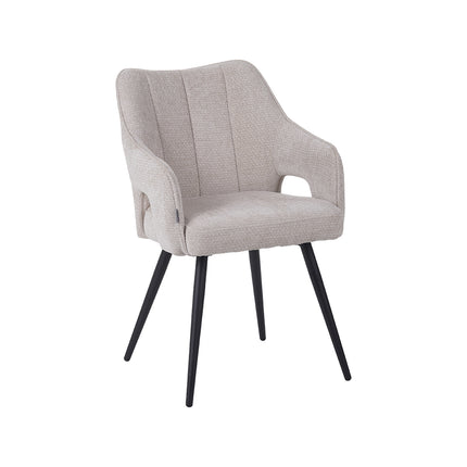 LABEL51 - Eetkamerstoel Stan 55x60x87 cm - Naturel Elite | Zwart Metaal