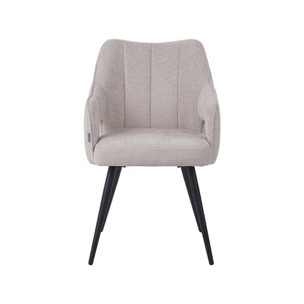 LABEL51 - Eetkamerstoel Stan 55x60x87 cm - Naturel Elite | Zwart Metaal