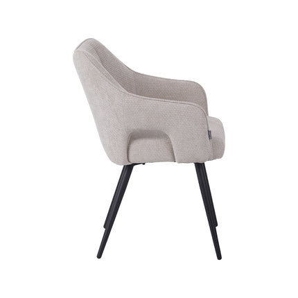 LABEL51 - Eetkamerstoel Stan 55x60x87 cm - Naturel Elite | Zwart Metaal