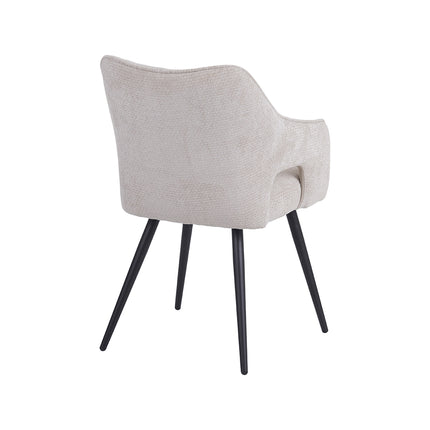 LABEL51 - Eetkamerstoel Stan 55x60x87 cm - Naturel Elite | Zwart Metaal
