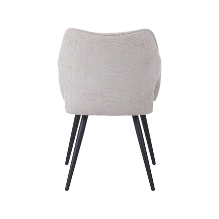 LABEL51 - Eetkamerstoel Stan 55x60x87 cm - Naturel Elite | Zwart Metaal