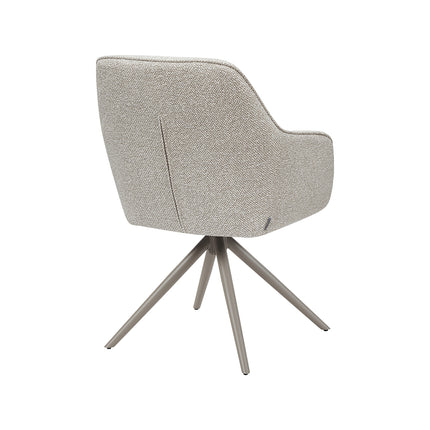 LABEL51 Eetkamerstoel Akira - Naturel - Royal Boucle - Taupe Metalen Frame
