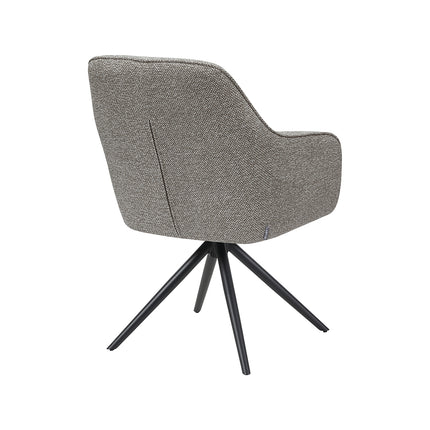 LABEL51 Eetkamerstoel Akira - Mushroom - Royal Boucle - Zwart Metalen Frame