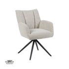 LABEL51 Eetkamerstoel Padua - Naturel - Royal Boucle - Zwart Metalen Frame