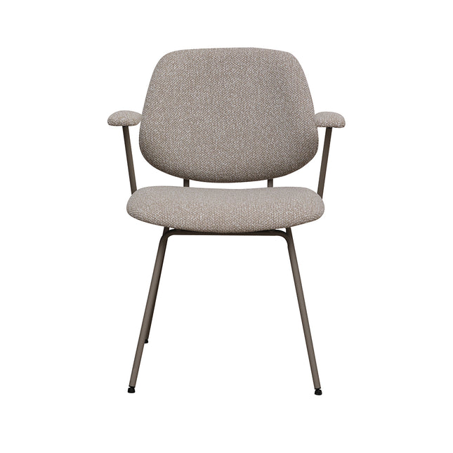 LABEL51 - Eetkamerstoel Loreto 59x59x82 cm - Naturel Royal Boucle | Taupe Metaal