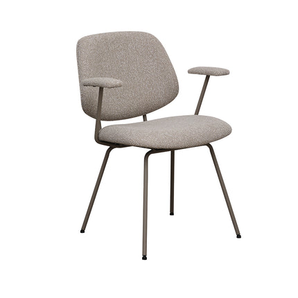 LABEL51 - Eetkamerstoel Loreto 59x59x82 cm - Naturel Royal Boucle | Taupe Metaal