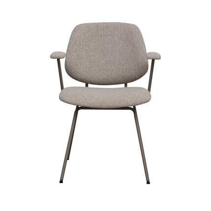 LABEL51 - Eetkamerstoel Loreto 59x59x82 cm - Naturel Royal Boucle | Taupe Metaal