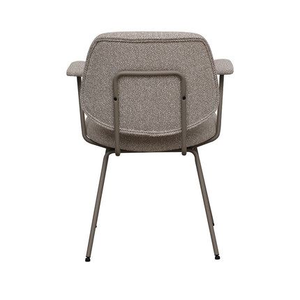 LABEL51 - Eetkamerstoel Loreto 59x59x82 cm - Naturel Royal Boucle | Taupe Metaal