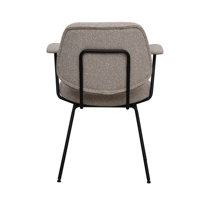 LABEL51 - Eetkamerstoel Loreto 59x59x82 cm - Naturel Royal Boucle | Zwart Metaal
