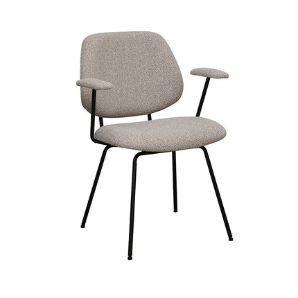 LABEL51 - Eetkamerstoel Loreto 59x59x82 cm - Naturel Royal Boucle | Zwart Metaal