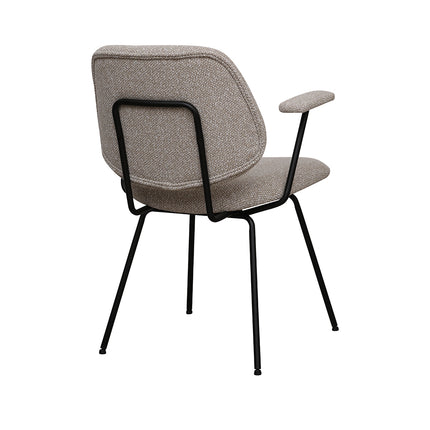 LABEL51 - Eetkamerstoel Loreto 59x59x82 cm - Naturel Royal Boucle | Zwart Metaal