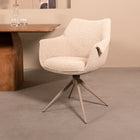 LABEL51 Eetkamerbank Narumi - Naturel - Royal Boucle - Taupe Metalen Frame