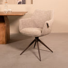 LABEL51 Eetkamerstoel Narumi - Mushroom - Royal Boucle - Brons Metalen Frame