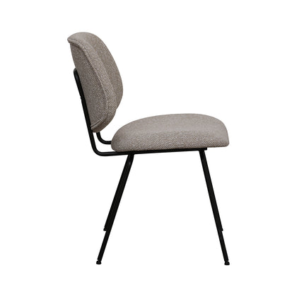 LABEL51 - Eetkamerstoel Ravenna 50x59x82 cm - Naturel Royal Boucle | Zwart Metaal