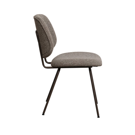 LABEL51 - Eetkamerstoel Ravenna 50x59x82 cm - Mushroom Royal Boucle | Brons Metaal