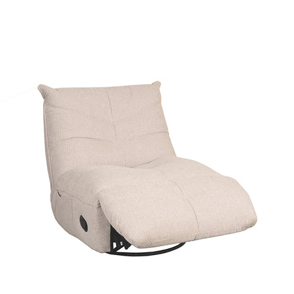 LABEL51 - Relaxfauteuil Take It Easy 84x104x94 cm - Naturel Boucle | Zwart Metaal