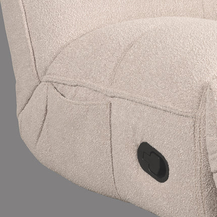 LABEL51 - Relaxfauteuil Take It Easy 84x104x94 cm - Naturel Boucle | Zwart Metaal