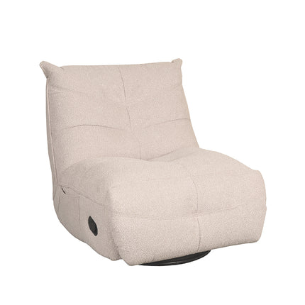 LABEL51 - Relaxfauteuil Take It Easy 84x104x94 cm - Naturel Boucle | Zwart Metaal