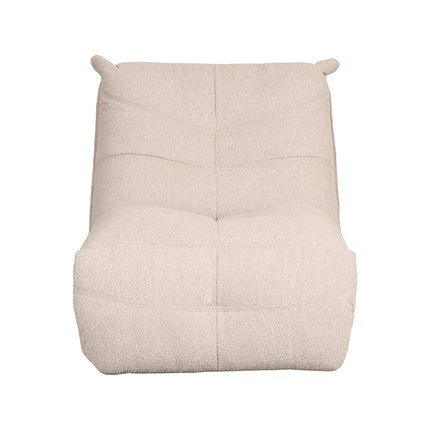 LABEL51 - Relaxfauteuil Take It Easy 84x104x94 cm - Naturel Boucle | Zwart Metaal