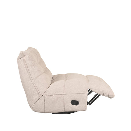 LABEL51 - Relaxfauteuil Take It Easy 84x104x94 cm - Naturel Boucle | Zwart Metaal