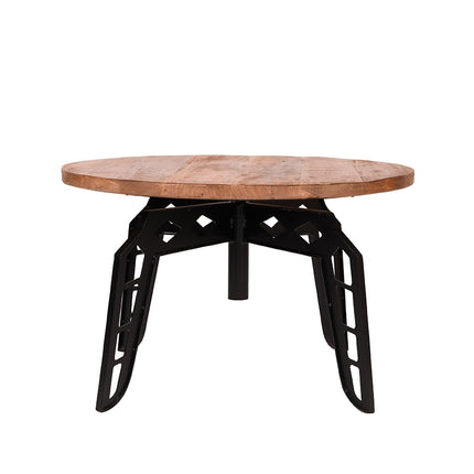 LABEL51 - Salontafel Pebble 80x80x49 cm - Rough Mangohout | Zwart Metaal