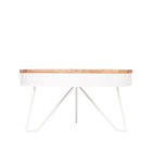 LABEL51 - Salontafel Saran 80x80x43 cm - Wit Metaal l Mangohout