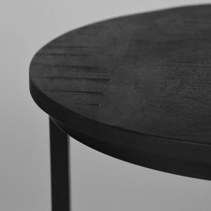 LABEL51 - Salontafel Set Duo 50x50x45 cm - Zwart Mangohout | Zwart Metaal