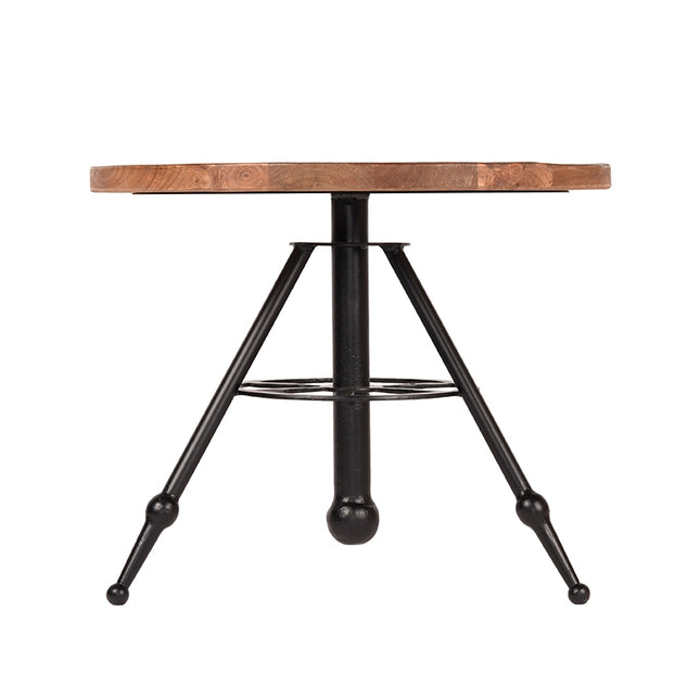 D-MAXX - Salontafel Solid 60x60x48 cm - Rough Mangohout | Zwart Metaal
