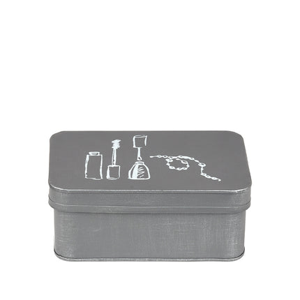 LABEL51 - Make-Up Opbergdoos 21x15x9 cm - Antiek Grijs Metaal