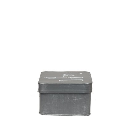 LABEL51 - Make-Up Opbergdoos 21x15x9 cm - Antiek Grijs Metaal
