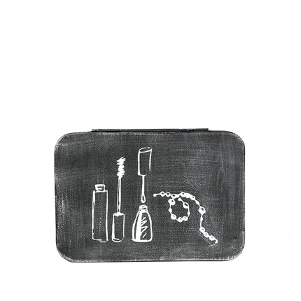 LABEL51 - Make-Up Opbergdoos 21x15x9 cm - Antiek Zwart Metaal
