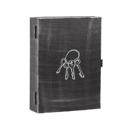 LABEL51 - Sleutelkastje 25x8x35 cm - Antiek Zwart Metaal