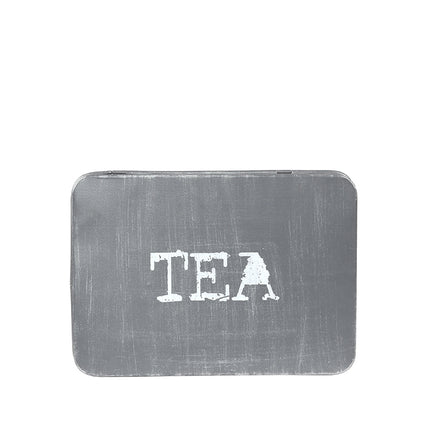 LABEL51 - Theedoos 27x19x8 cm - Antiek Grijs Metaal
