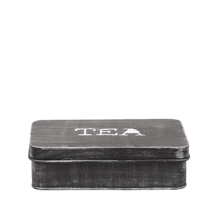 LABEL51 - Theedoos 27x19x8 cm - Antiek Zwart Metaal